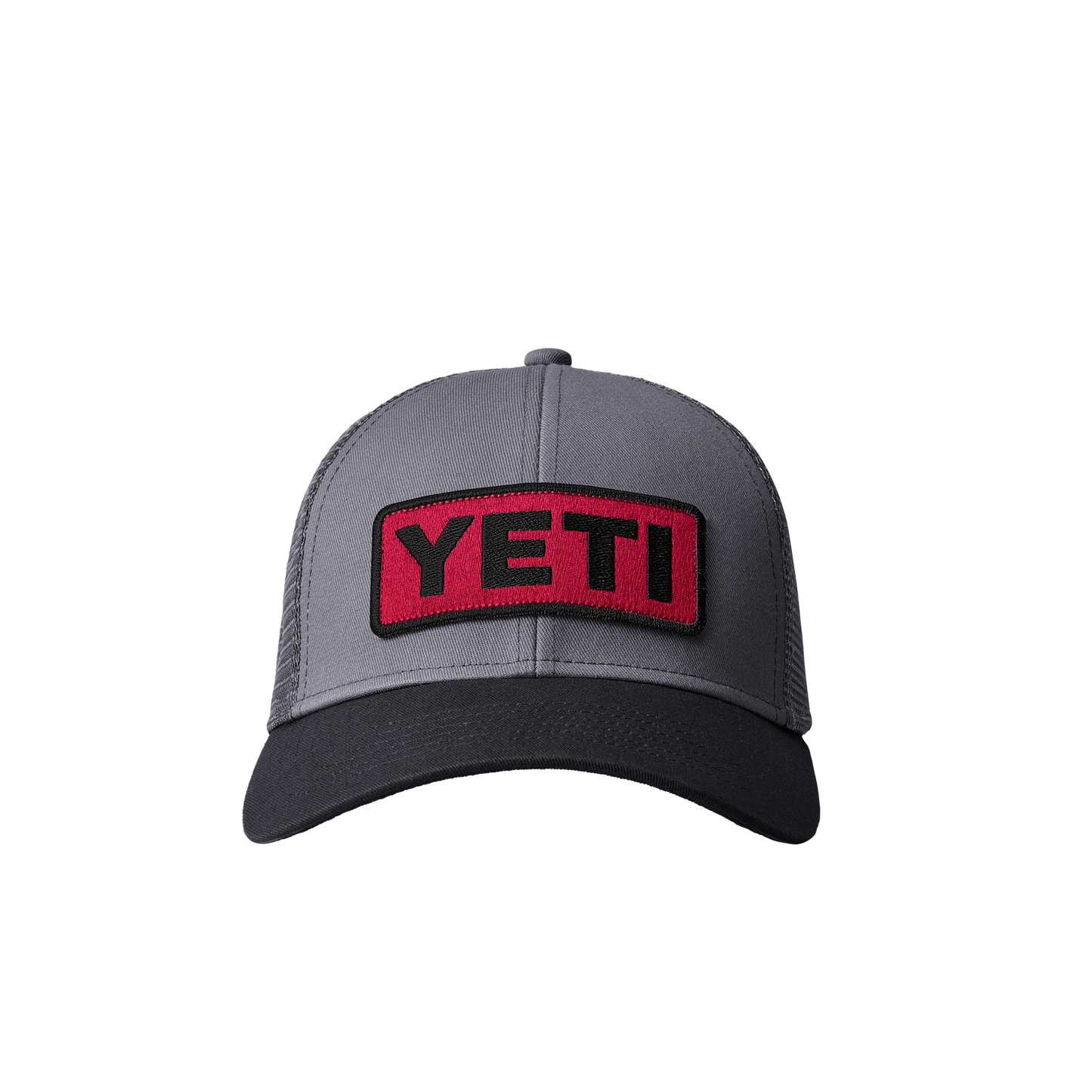 YETI Logo Badge Low Profile Trucker Hat Harvest Red/Black