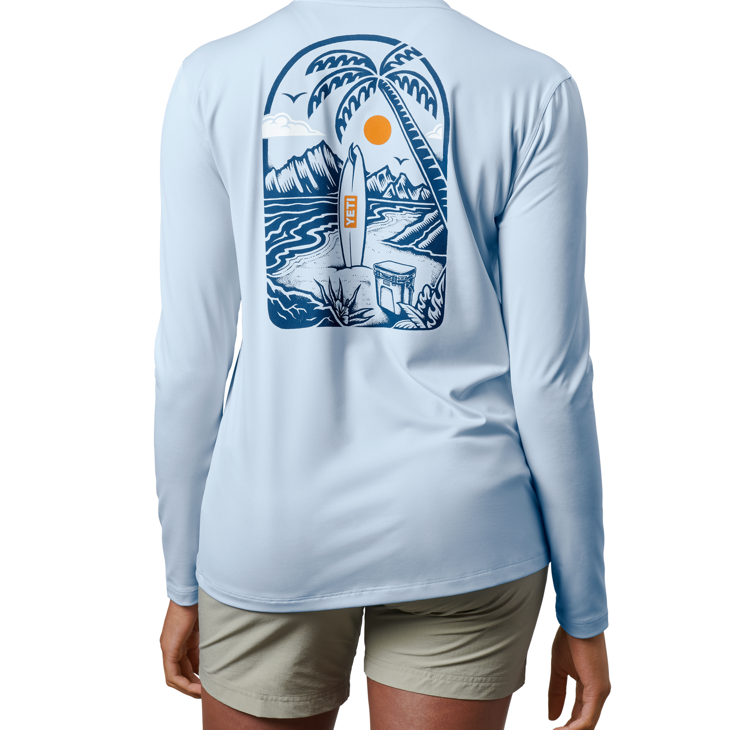 YETI Womens Surf Trip Long Sleeve Sunshirt Light Blue