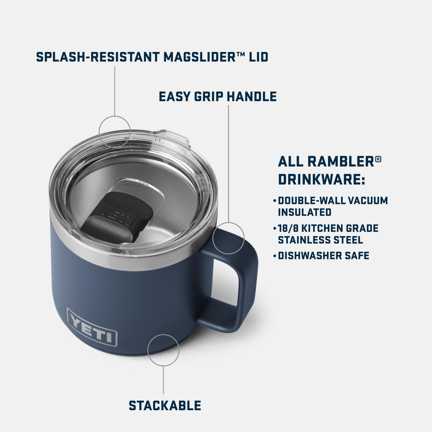 YETI Rambler® 14 oz (414 ml) Stackable Mug Rescue Red