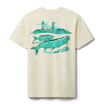 YET Tarpon Flies Short Sleeve T-Shirt Ecru