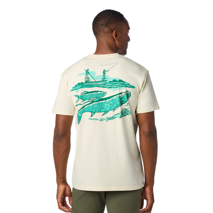 YET Tarpon Flies Short Sleeve T-Shirt Ecru