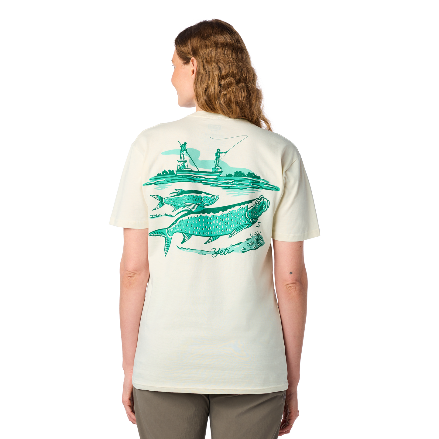 YET Tarpon Flies Short Sleeve T-Shirt Ecru