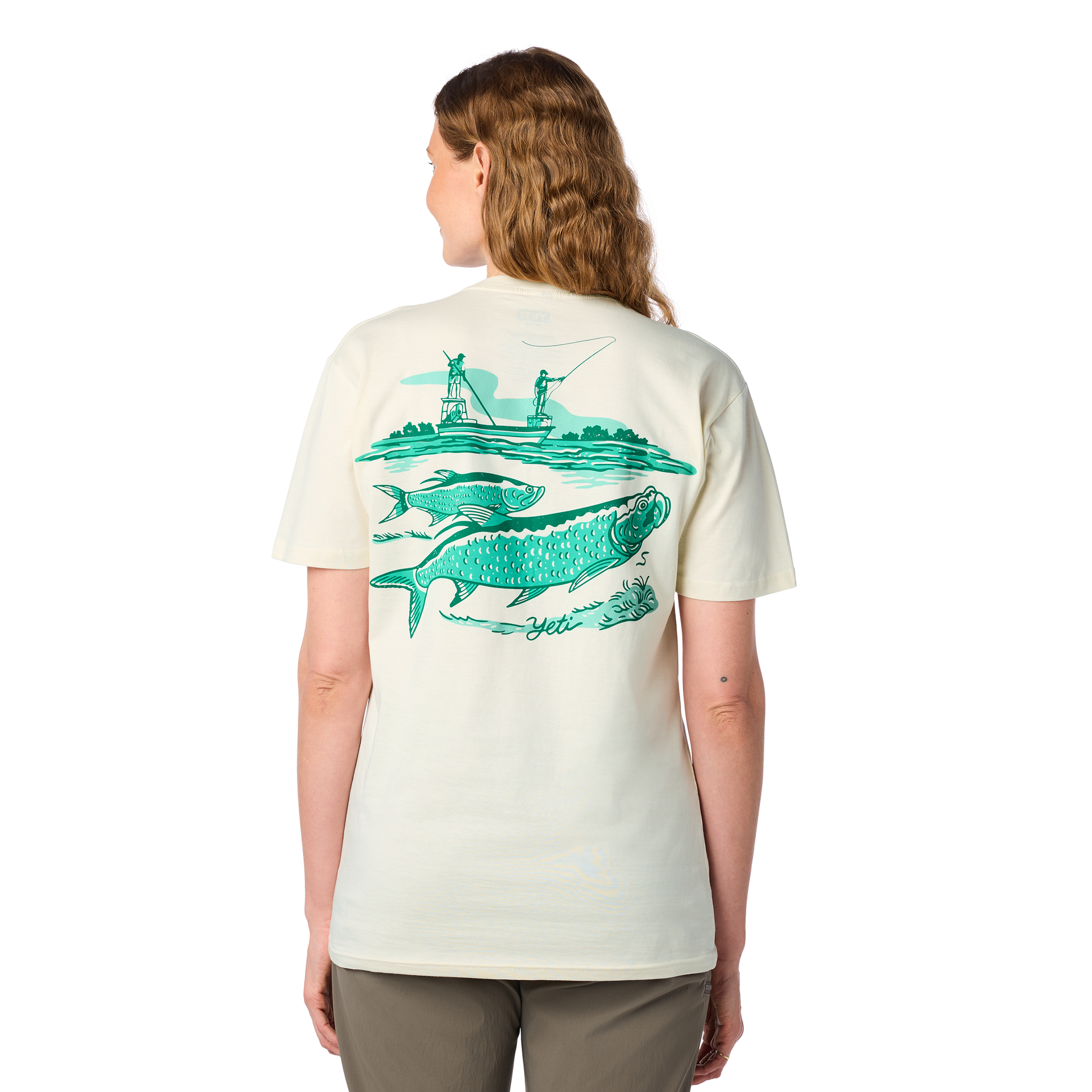 YET Tarpon Flies Short Sleeve T-Shirt Ecru