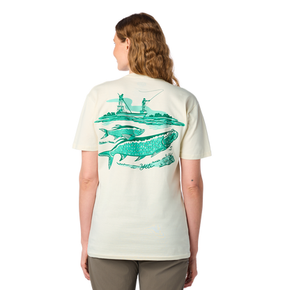 YET Tarpon Flies Short Sleeve T-Shirt Ecru