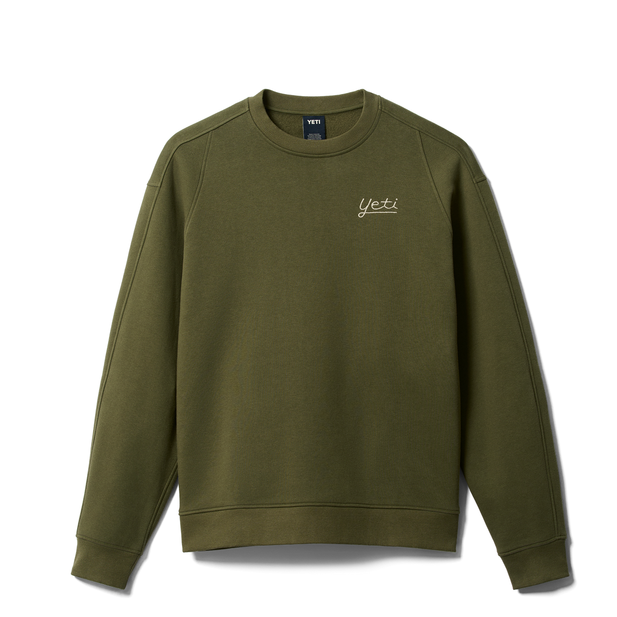 YETI™ Logo Script Fleece Crew Neck Olive