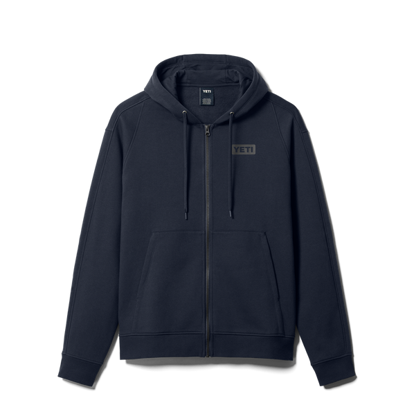 YETI Logo Badge Full Zip Hoodie Navy