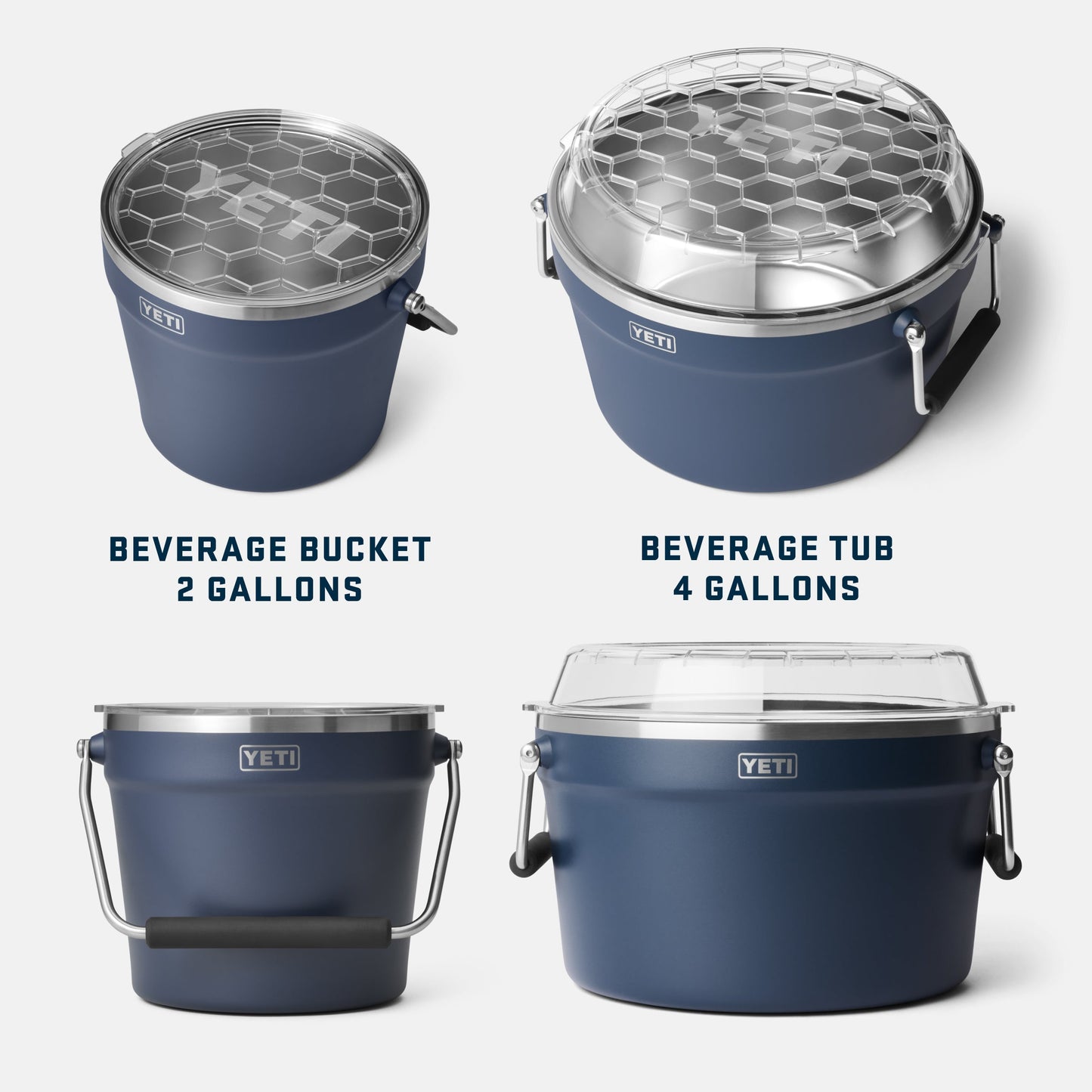 YETI beverage bucket and tub on a white background