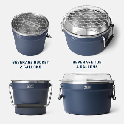 YETI beverage bucket and tub on a white background
