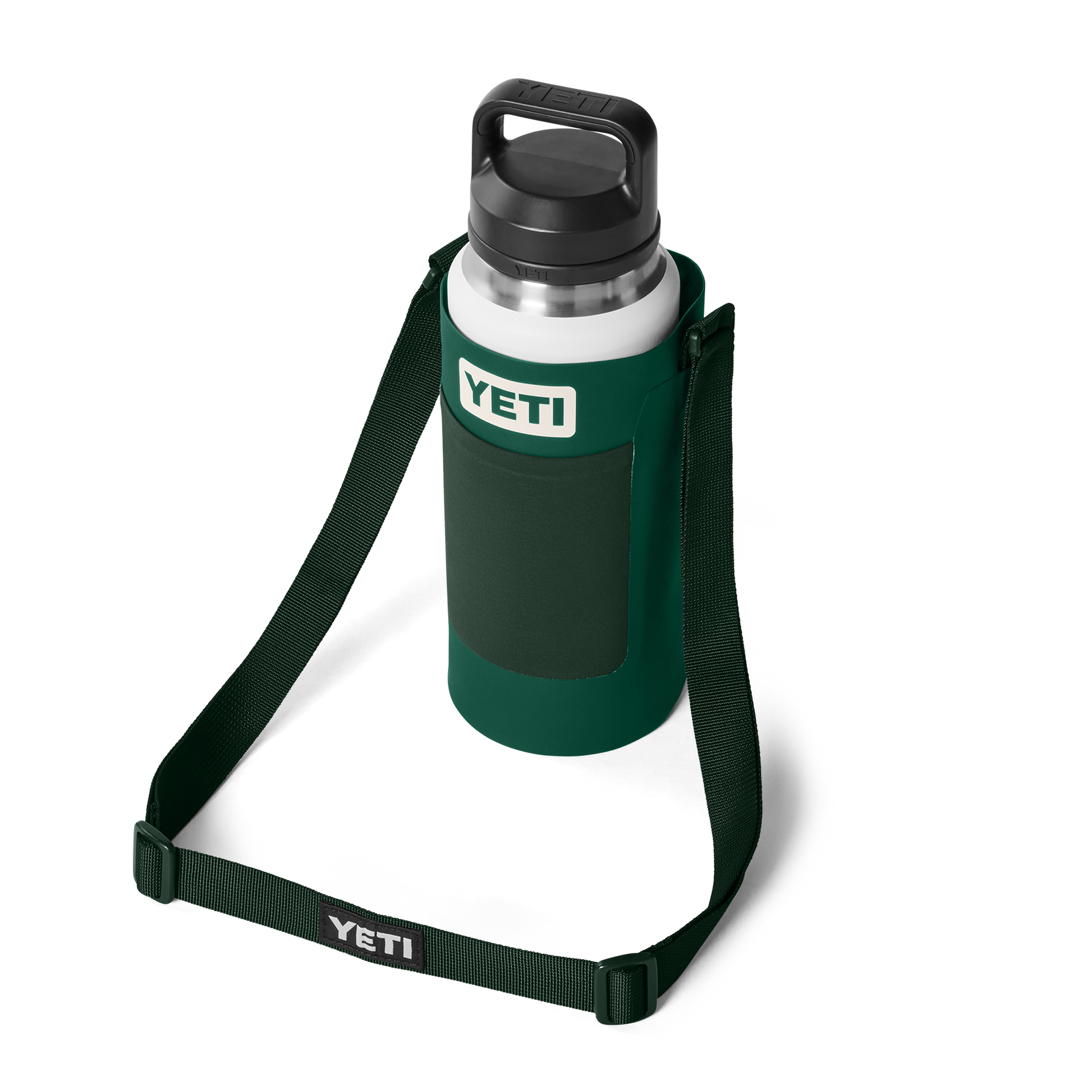 YETI Rambler® Bottle Sling Large Black Forest Green