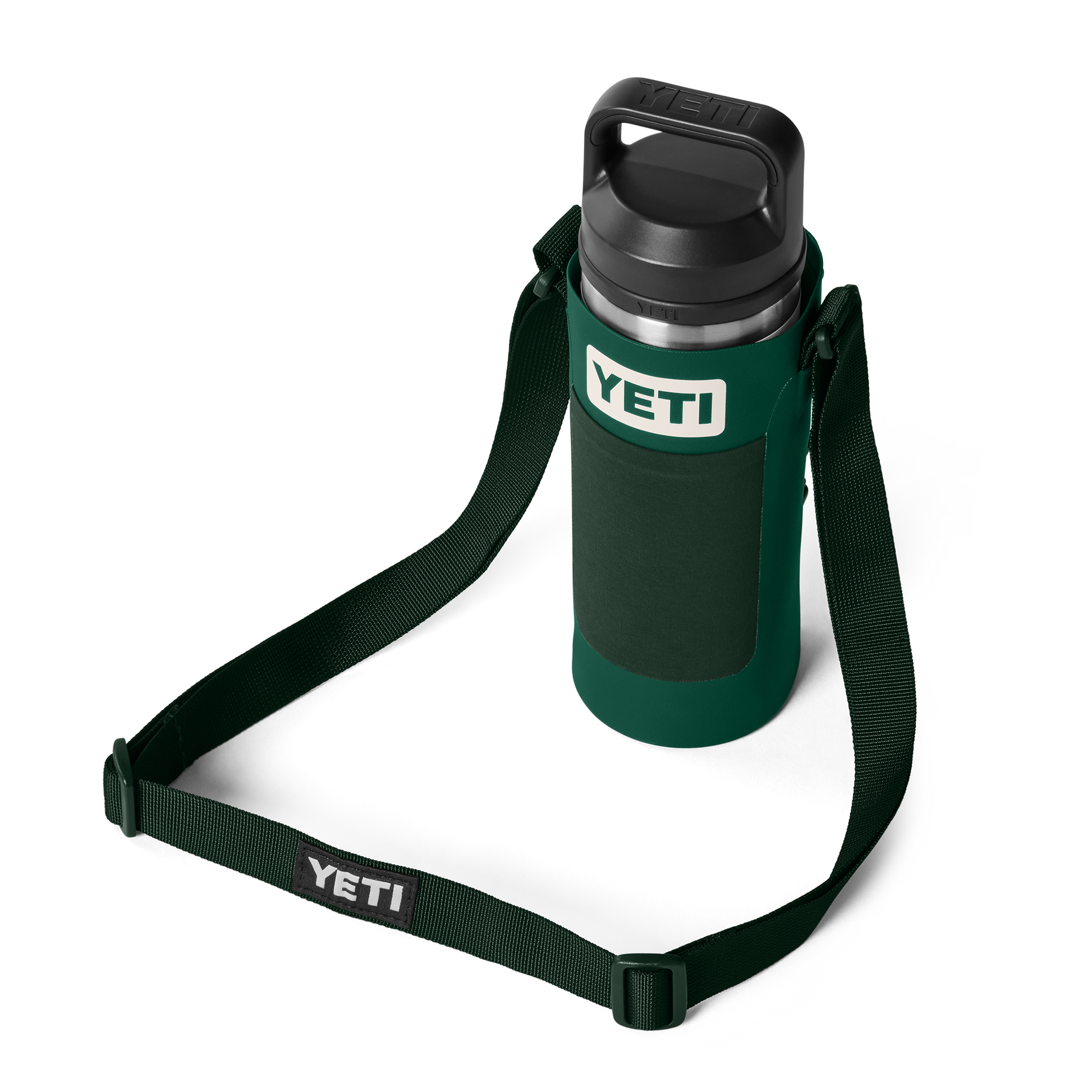 YETI Rambler® Bottle Sling Small Black Forest Green