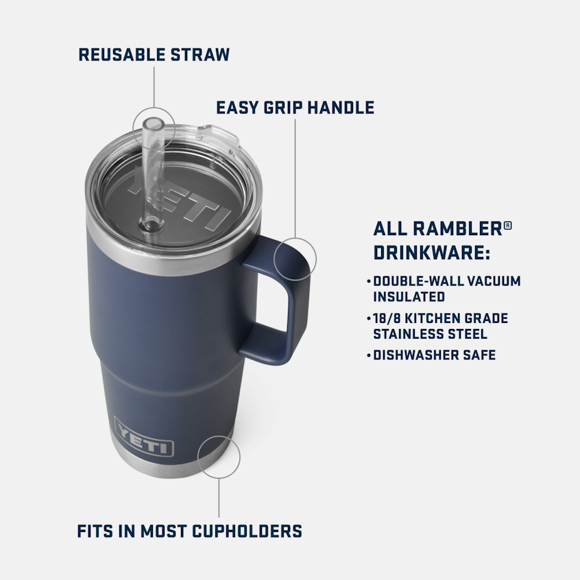 YETI Rambler® 25 oz (710 ml) Straw Mug Power Pink