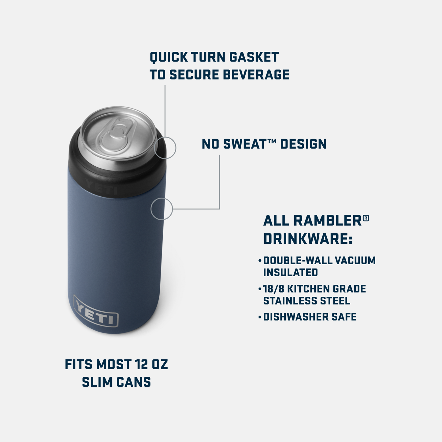 YETI Rambler® 250 ML Colster® Can Insulator Charcoal