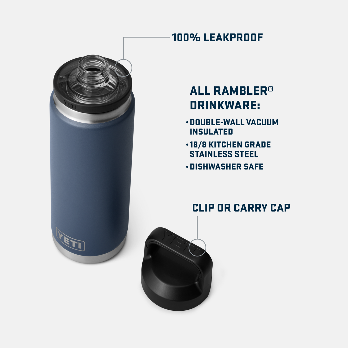 YETI Rambler® 26 oz (760 ml) Bottle With Chug Cap White