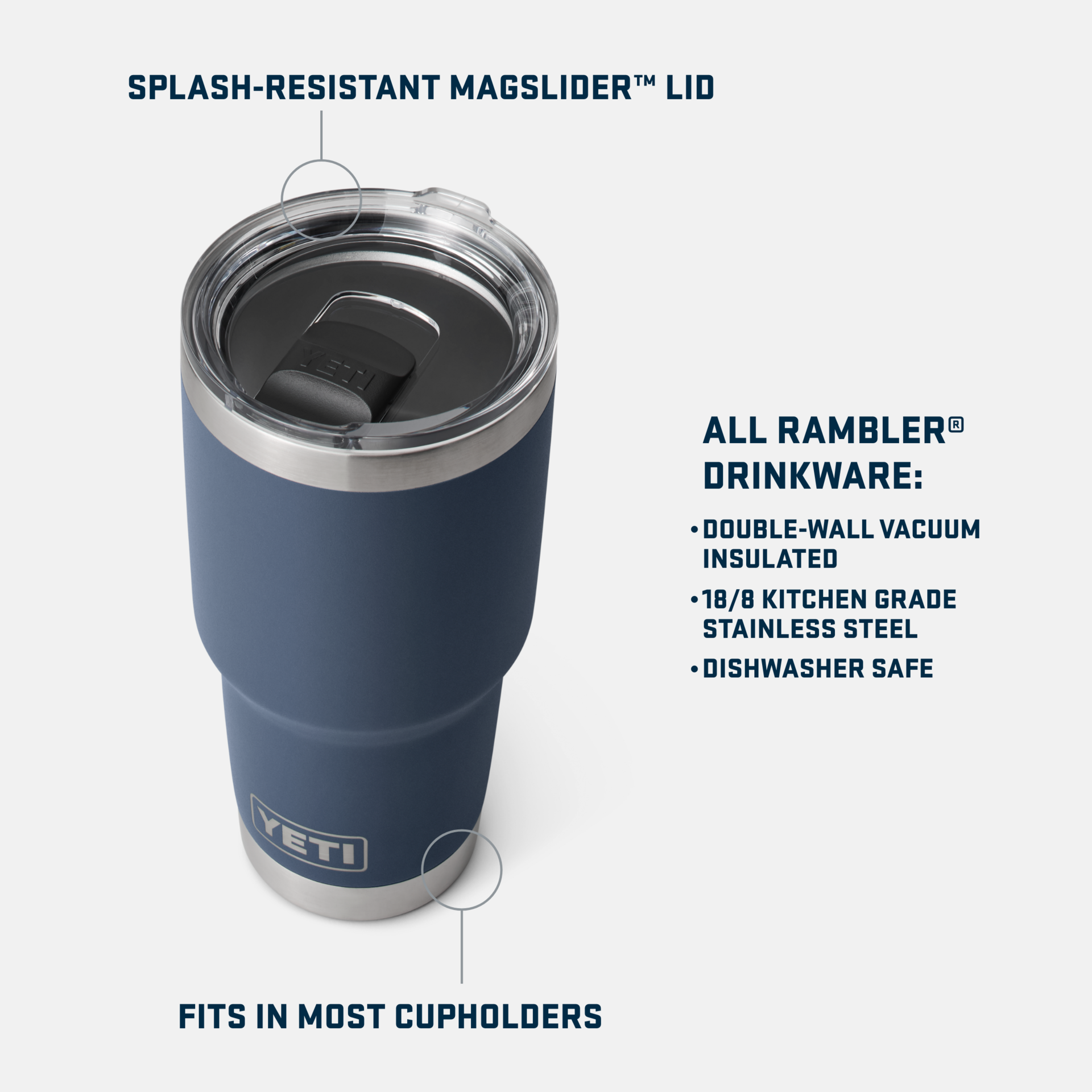 YETI Rambler® 30 oz (887 ml) Tumbler Navy