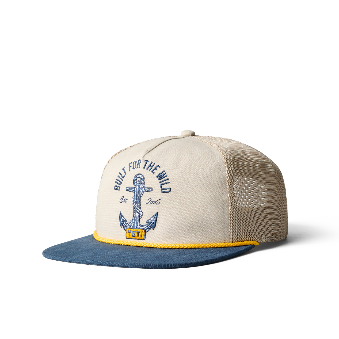 YETI Open Seas Rope Flat Brim Hat Tan/Navy