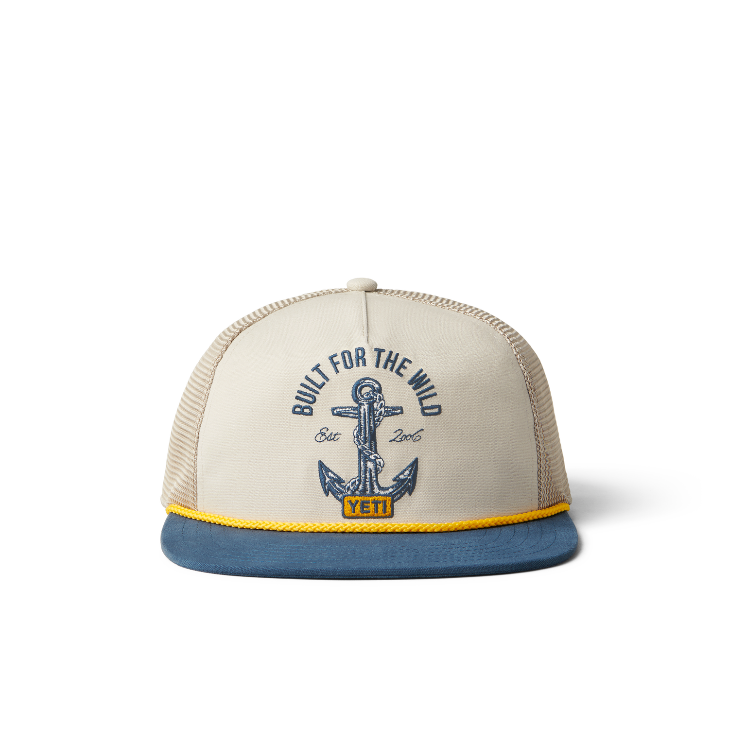 YETI Open Seas Rope Flat Brim Hat Tan/Navy