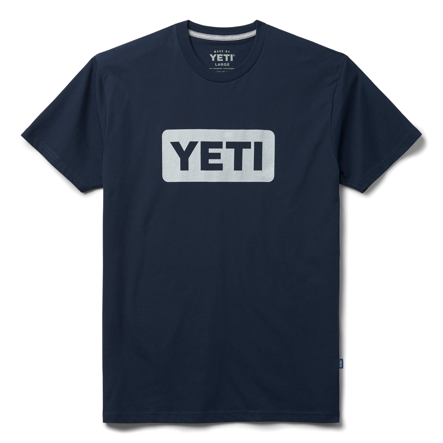 YETI Logo Badge Premium Short Sleeve T-Shirt Navy/White