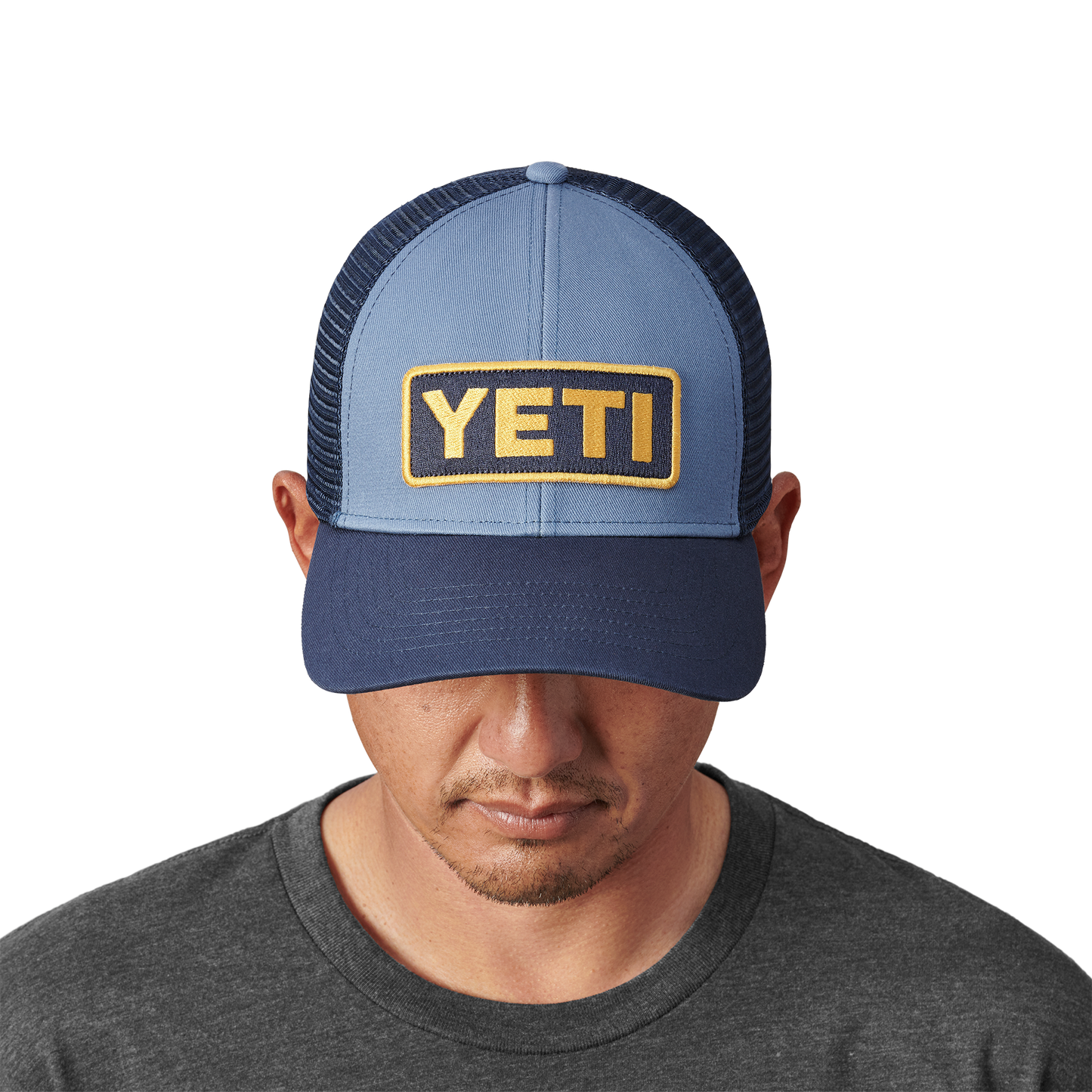 YETI Logo Badge Low Profile Trucker Hat Navy