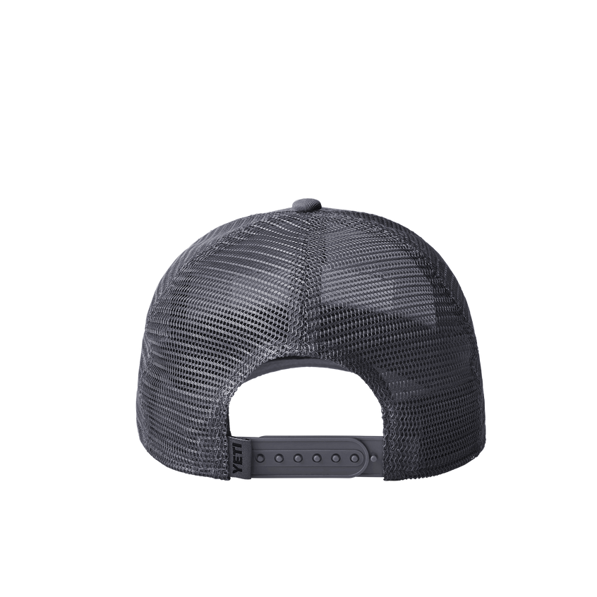 YETI Logo Badge Low Profile Trucker Hat Harvest Red/Black
