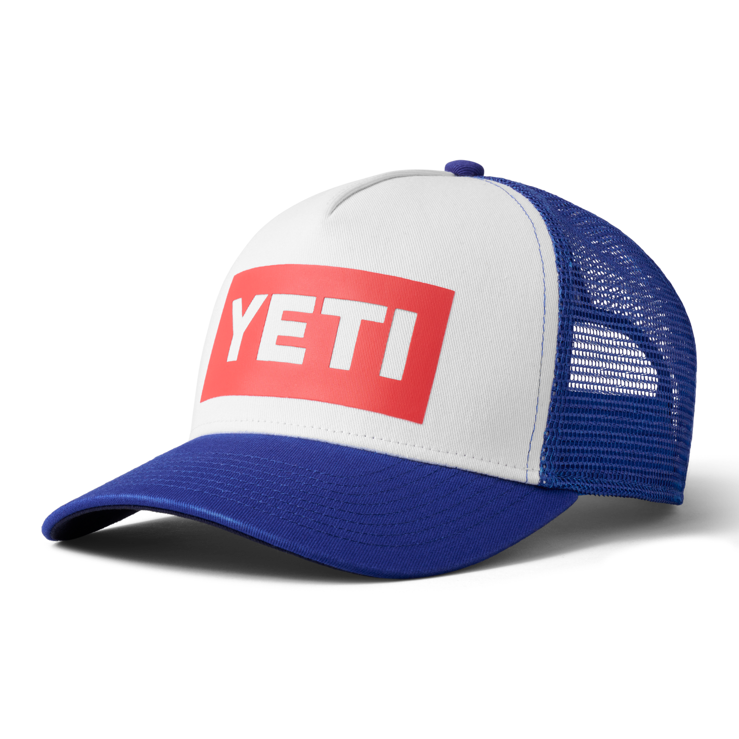YETI American Logo Badge Trucker Hat Blue/White