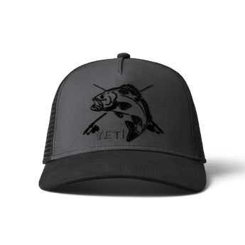 YETI Fishing Bass Trucker Hat Dark Dark Grey/Black