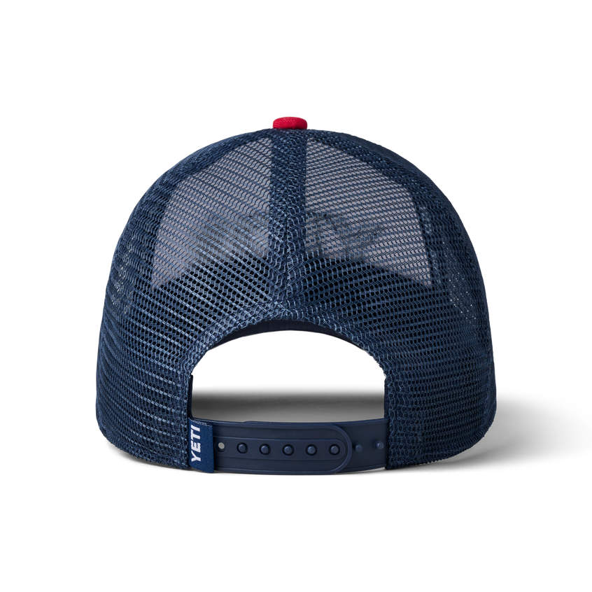 YETI Waving Flag Trucker Hat White/Red
