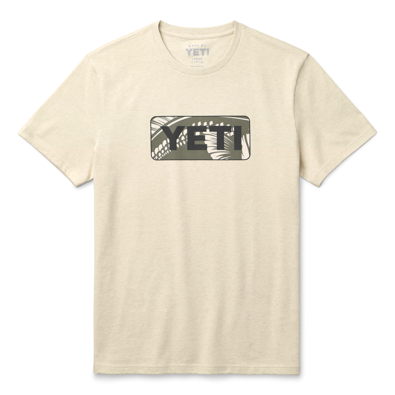 YETI Bass Badge Short Sleeve T-Shirt Heather Cream