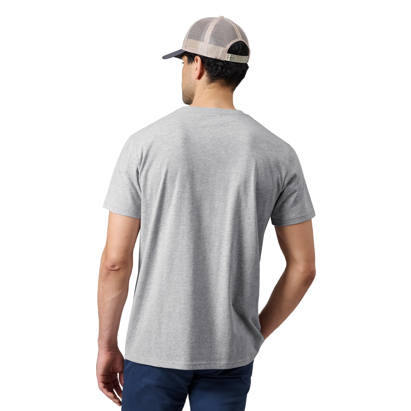 YETI Bass Badge Short Sleeve T-Shirt Heather Grey