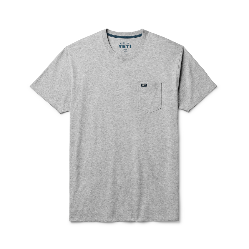 YETI Premium Pocket Short Sleeve T-Shirt Heather Grey