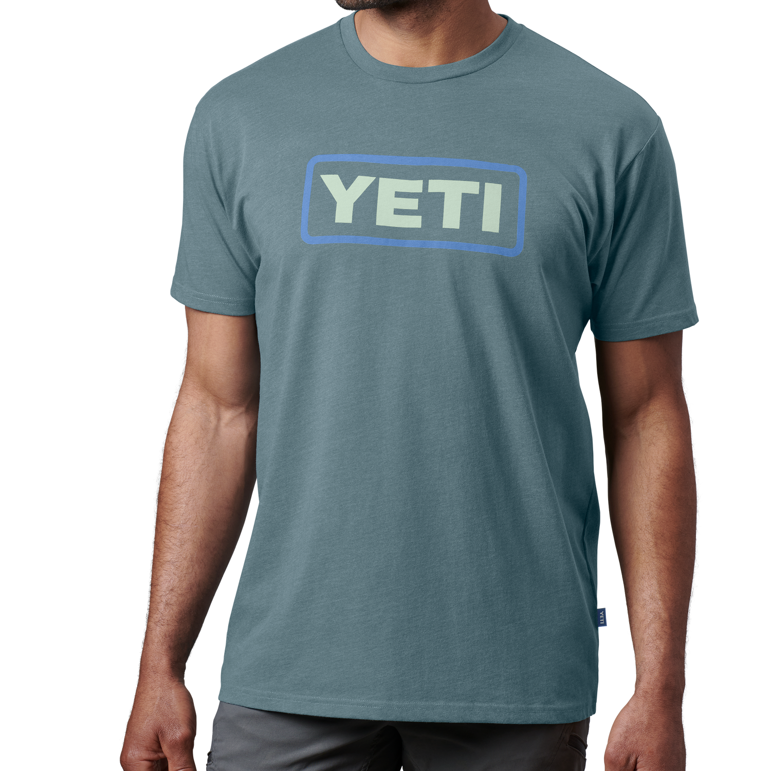 YETI Logo Badge Premium Short Sleeve T-Shirt Indigo