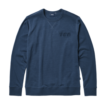 YETI French Terry Crew Neck Pullover Navy