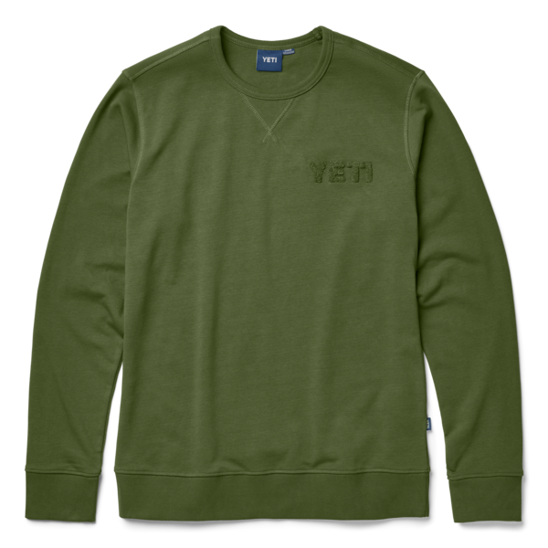 YETI French Terry Crew Neck Pullover Highlands Olive